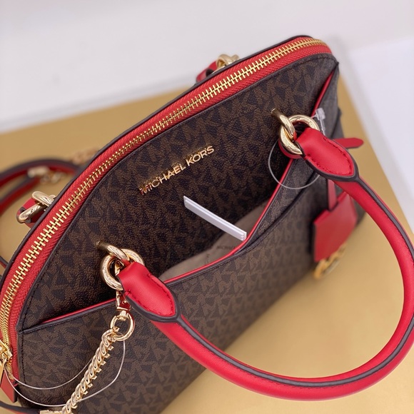 MICHAEL KORS Jet Set Medium Logo Dome Satchel XBODY - Picture 8 of 10